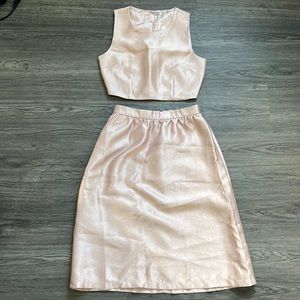 Matching crop top and skirt set